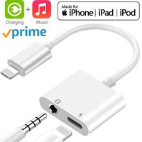 Headphone Jack Adapter Dongle Adapter to 3.5mm Jack Converter Car Charge Accessories for iPhone 8/X/XS MAX/XR/8Plus/7/7 Plus Plus 2 in 1 Earphone Splitter Adaptor Cable & Audio Connector