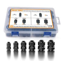 40Pcs Cable Glands Waterproof Adjustable 3-16mm Cable Glands Joints PG7, PG9, PG11, PG13.5, PG16, PG19