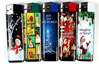 Christmas Holiday Lighters 5 Pack Assorted Festive Styles