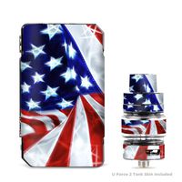 IT'S A SKIN Decal Vinyl Wrap for VooPoo Drag 2 V2 & UForce T2 Tank Vape Sticker Sleeve Cover/Electric American Flag U.S.A.