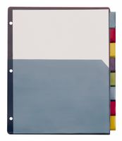 Cardinal Single Pocket Poly Dividers, 8-Tab, Letter Size, Multi-Color (84017)