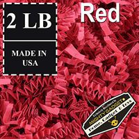Mighty Gadget (R) 2 LB Red Crinkle Cut Paper Shred Filler for Gift Wrapping & Basket Filling
