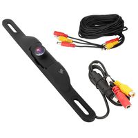 B-Qtech Vehicle License Plate Backup Camera with Video Cable, Reverse Rear View Parking Camera and Video Extension Cable (6 Meters)