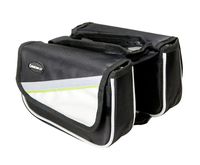 PANDA SUPERSTORE Bicycle Frame Pannier and Front Tube Cell Phone Bag 2 in 1 Black Flap Bag