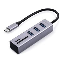 KiWiBiRD USB-C HUB, Type C/Thunderbolt 3 to USB 3.0 Adapter, SD/Micro SD UHS-I/Class 10 Card Reader for MacBook Pro/Air, iMac, Pixelbook, Pixel, Surface Go, Dell XPS, Galaxy S9/Note 9/Tab S4, etc