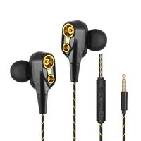 Waiwaibear General Dual-action-coil Earphone with Heavy Bass Clear Sound-proof Line-controlled Noise-isolating Heavy Deep Bass for Apple iPhone, iPod, iPad, Samsung Cell Phones and Smartphones (Black)