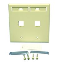 Leviton Almond Quickport 2-Port 2-Gang ID Window Wallplate 42080-2AP