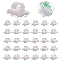 30PCS Cable Clips Adhesive Cord Organizer, Management Set 3M Cable Ties Wire Clips Cable Wire Organizer Kit Cable Clamp Holders for Desk Car Tables PC Laptop TV Home Office Walls, White