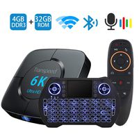 TV Box Android 9.0 Smart TV Box Set Top Box 4GB RAM 32GB ROM with Voice Remote Control Backlit Wireless Mini Keyboard USB 3.0 Ultra HD 4K 6K HDR Dual Band WiFi 2.4 5.8GHz BT4.1 Streaming Media Player
