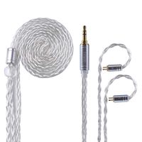 Yinyoo 8 Core Silver Plated Headphone Cable Earphone Replacement Cable with 3.5mm Plug & 2Pins 0.78mm for Earphones AS10 ZS10 CCA C10 C16 ZSX ZS10 PRO AS16 ZS7 ZSR TRN V80 V90 BA5 Blon-03(2pin 3.5)