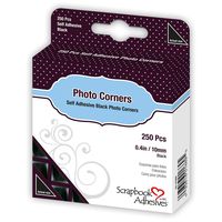 3L Self Adhesive Photo Corners, 3/8-Inch, 250-Pack, Black
