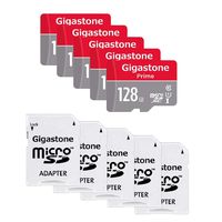 Gigastone 128GB 5-Pack Micro SD Card with Adapter, U1 C10 Class 10, Full HD Available, Micro SDXC UHS-I Memory Card