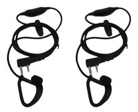 2 X SUNDELY G-Shape Clip Ear Earpiece Headset with PTT Button & Mic for Baofeng Radio UV-5RE BF-999 C150 BF-V6 2-pin