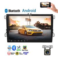 Camecho Android Car Stereo 9 Inch Double Din Car Radio for VW Passat Skoda Golf Jetta EOS Polo Tiguan Touran Seat Sharan in-Dash Head Unit Touch Screen with Bluetooth/GPS/WiFi/USB+ Rear View Camera