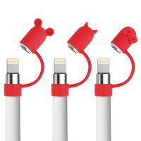 Fintie Bundle for Apple Pencil Cap Holder, Premium Soft Silicone Elastic Pen Keeper Cover for Apple Pencil 1st Gen, iPad 6th Gen Pencil, Red