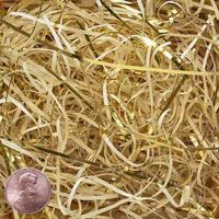 4oz Bag Vanilla Cream & Metallic Gold VERYFINE Fine Cut Gift Basket Shred Paper Filler nfLG -1701