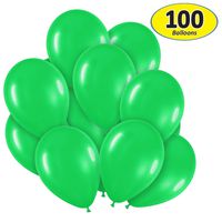Pack of 100, Bright Green Color Latex Balloons, MADE IN USA!