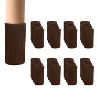 BLENDNEW 32 PCs Furniture Leg Socks Covers - High Elastic Knitted Chair Leg Floor Protectors, Double Thickness Furniture Booties Set Coffee, Move Easily and Reduce Noise