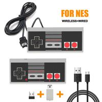 NES Classic Controller with 6FT Cable and NES Wireless Controller for Nintendo Classic Mini Edition SNES Classic 2017 and PC, Wired Joypad No-Wired Gamepad Support Windows/Mac OS/Linux