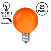 Novelty Lights 25 Pack G40 Outdoor Globe Replacement Bulbs, Orange, C7/E12 Candelabra Base, 5 Watt