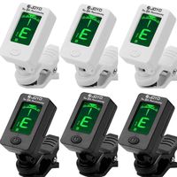 JOYO Guitar Tuner Clip On Tuner for Guitar, Bass, Violin, Ukulele, Clear LCD Display Guitar Tuner Digital Electronic Tuner 6 in Pack
