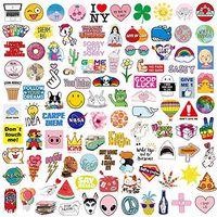 Latest Style Stickers 101 Pack Vinyl Waterproof Stickers Decals for Water Bottle Hydro Flasks Skateboard Laptop Luggage Guitar, for Teens, Girls, Boys, No-Duplicate (101pcs)