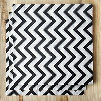 Tableclothsfactory Chevron Printed Restaurant Party Beverage Paper Napkins - Black and White - 100 PCS