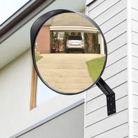 Convex Security Mirror by Gelibe-18" Curved Safety Mirror with Adjustable Fixing Bracket for Road Safety Personal Security