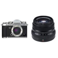 Fujifilm X-T3 Mirrorless Digital Camera (Body Only) - Silver with Fujinon XF35mmF2 R WR - Black