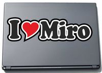 INDIGOS UG - I Love Heart Decal Sticker Laptopskin 297 mm - Ich Liebe - I Love Miro - Laptop Netbook Computer - Sticker with Name of Man Woman Child