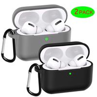 UHKZ Compatiable with AirPods Pro 2019 Case[2 Pack], Protective Soft Slim Silicone Case with Keychain Accesssories for AirPods Pro Charging Case [2019 Release]