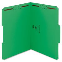 Smead Fastener File Folder, 2 Fasteners, Reinforced 1/3-Cut Tab, Letter Size, Green, 50 per Box (12140)