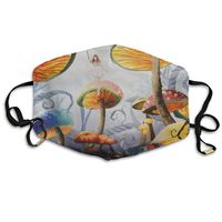 YUIOP Mushroom Forest Printed Mask Neutral Mask for Men and Women Polyester Dust-Proof Breathable Mask