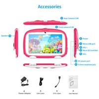 7 inch Kids Tablet with WiFi 40+ APP Android 6.0 1G RAM+8G ROM Tablet for Kids Pink