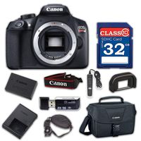 Canon EOS Rebel T6 Digital SLR Camera with Built-in WiFi and NFC (Body Only) with 32GB Class 10 Memory Card, Wired Remote & 100ES Shoulder Bag