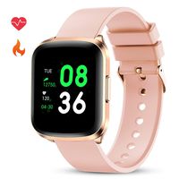 GOKOO Smart Watch for Men Women Fitness Tracker with All-Day Heart Rate Monitor Waterproof IP68 Sleep Monitor Pedometer Step Calorie Kilometer Music Camera Remote Full Touch Smartwatch (Pink)