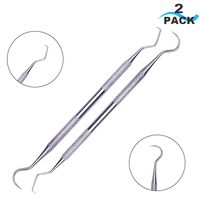 Professional Dental Scraper Tool - Dentist Pick, 2-Pack Medical Stainless Steel, Dental Tarter Scraper for Tooth Stains Remover, Dentist Home Use Tools