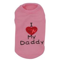 Axchongery Pet Vest, Winter Dog I Love My Daddy Sweatshirt Soft Small Puppy Doggy Cat Apparel (Pink, XXXS)