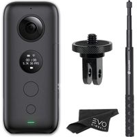 Insta360 ONE X 360 Camera with 5.7K 4K 3K Video and 18MP Photos - Bundle Includes Invisible Selfie Stick and Mount Adapter for GoPro Ecosystem (3 Items)
