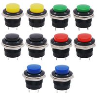 Twidec/10Pcs SPST AC250V/3A AC125V/6A Mini Off(ON) NO Momentary Push Button Switch 5 Colour R13-507-5C