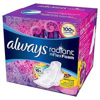 Always Radiant Infinity Pads Regular Flow with Flexi-Wings Light Clean Scent - 15 Ct, Pack of 4
