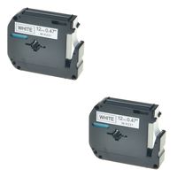 NineLeaf 2 Pack M-K231 12mm Tape M-231 MK231 1/2-Inch m Tape Compatible for Brother M231 Label Tape 0.47 Inch x 26.2 Feet 12mm x 8m Black on White Work with P Touch PT-70BM PT-M95 PT-90 PT-70