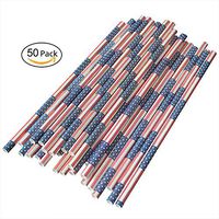 Paper Straws for Wedding Birthday Celebrations Party , Pack of 50 (American Flag)