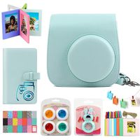 for Fujifilm Instax Mini 9 Film Camera Bundle with Case Album Filters(Ice Blue)