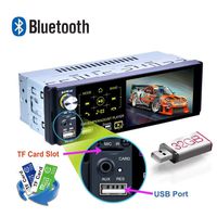 youyuekeji Single Din Car Stereo - 4.1'' Car Radio HD Touchscreen with Bluetooth USB/MP3/MP5/AM/FM/RDS Radio Support Rear View Camera +External Microphone/Subwoofer/Steering Wheel Control