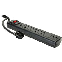 Parts Express 5+1 Outlet Strip 3 ft. Cord and Circuit Breaker/Switch UL - Black