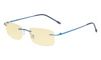 Eyekepper Computer Reading Glasses Blue Light Blocking-Flexible Rimless Readers Men Women Yellow Tinted,Blue +2.50