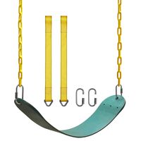 PACEARTH Swing Seat Support 660lb with 68.9 inch Anti-Rust Chains Plastic Coated 23.6 inch Tree Hanging Straps and Locking Buckles Outdoor Playground Tree Swing-Green