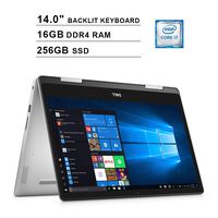 2019 Dell Inspiron 5482 2-in-1 14 Inch Touchscreen FHD Laptop (Inter 4-Core i7-8565U up to 4.6GHz, 16GB DDR4 RAM, 256GB SSD, Intel UHD Graphics 620, Backlit KB, Win 10, Grey) (Renewed)