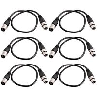 Grindhouse Speakers - LEXLR-3Black-6Pack - 6 Pack of 3 Foot Black XLR Patch Cables - 3 Foot Microphone Cables Mic Cords